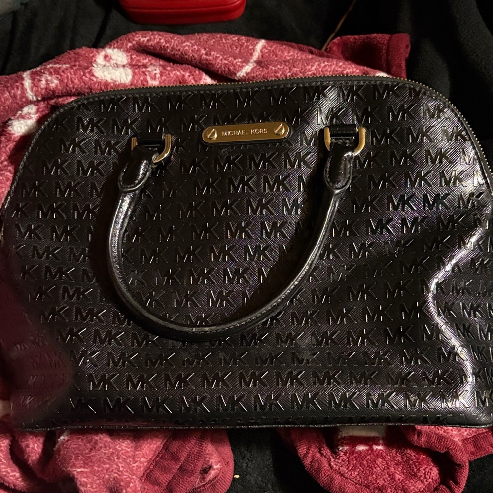 Michael Kors Black MK Logo Satchel